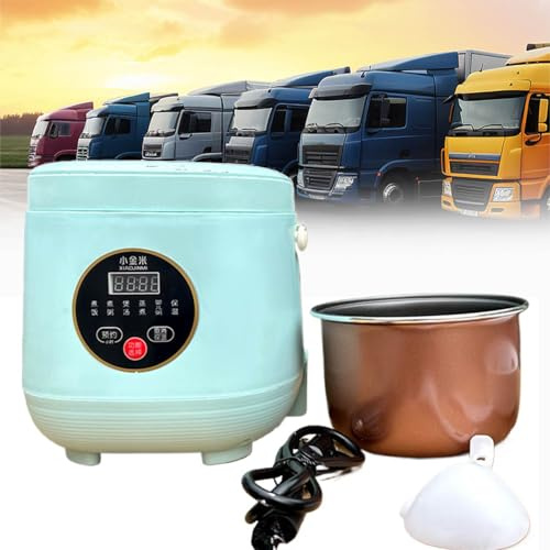 Cuociriso Portatile da Viaggio, Mini cuociriso per Camion da 24 V, pentola Interna Antiaderente in Lega di Alluminio, Adatta per furgoni e Camion