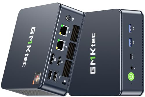 GMKtec AMD Mini PC Gaming Ryzen 5 Pro 6650H (6N/12H hasta 4.5GHz Beats 5825U) Micro PC M8 16GB DDR5 6400 1TB SSD M.2, incorpora OCuLink| Doble LAN 2.5G|WiFi 6E|Triple Pantalla 8K, para Oficina/Gaming