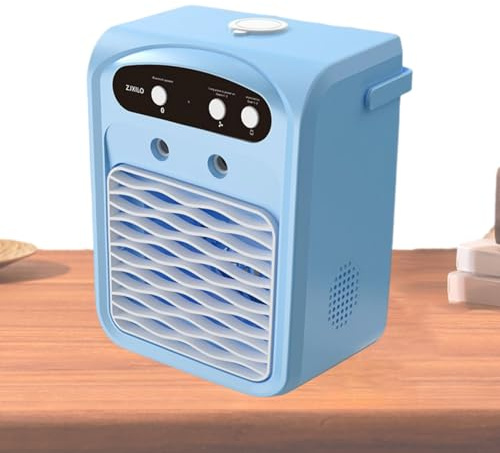 Aire Acondicionado Portátil | Climatizador De Interior 3 Velocidades Con Luz | Enfriador Evaporativo Con Depósito De Agua 1L Humidificador Para Casa Cocina Coche Apartamento Tiendas