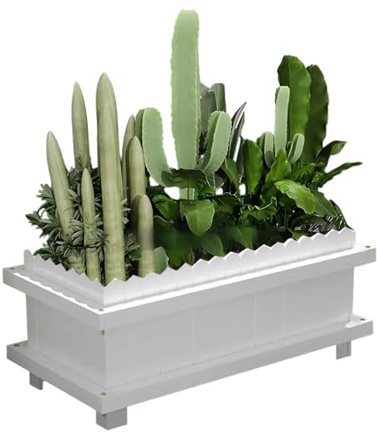 Baodiale Jardinera de Caja Larga - Jardinera Rectangular Grande para Porche de Patio Interior o Exterior, decoración Moderna para Plantas Altas, Flores o arbustos