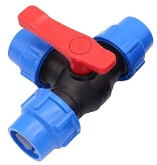 Supkancl 1PC 20/25/32/40/50mm PE 3-Way Ball Valve Tube Tap Water Splitter Plastic Quick Valve Connector Irrigation Water Pipe Fittings(32mm)