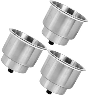YARNOW 3 Pezzi Portabicchieri da Barca in Acciaio Inox da Inserti per Yacht Kayak Camper Supporto Sicuro per Bottiglie Tazze e Lattine Installazione Facile e Design Brillante per Interni