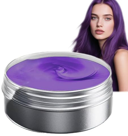 Purple Hair Color Wax for Kids, Washable Hair Dye Mud in Colored Hairstyle, Disposable Violet Pomade for Girls Boys Youth, DIY Gel Cream for Women Men Cosplay Halloween