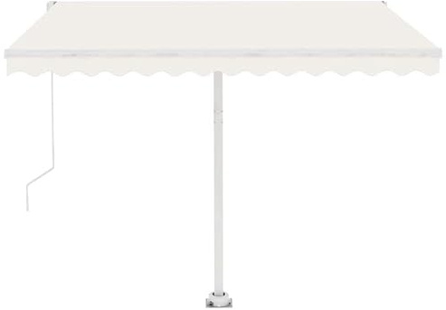 Standmarkise Automatisch 350x250 cm Cremeweiß - Pulverbeschichtetes Aluminium & 100% Polyestergewebe mit PU-Beschichtung - Perfekter Sonnenschutz für Terrasse und Garten