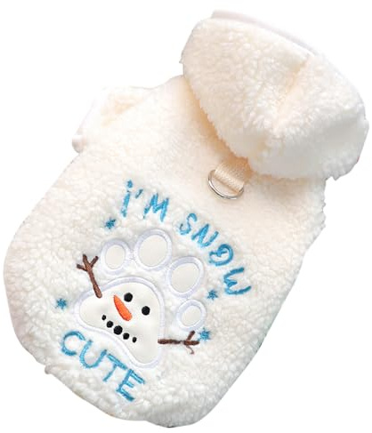 Hundebekleidung | Weihnachten Warme Schneemann Verstellbar Sweatshirt mit Kapuze Kostüm Mantel Cosplay Hundejacke | Für Thanksgiving Winter Herbst Geburtstag Halloween Weihnachten