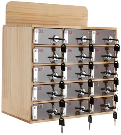 Handy-Spind aus Holz mit 30 Fächern, sichere Aufbewahrung an der Wand mit verschließbaren Türen und Schlüsseln, perfekt für Schulen, Büros, Fitnessstudios und öffentliche Räume