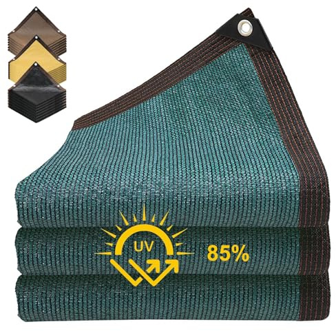 Generico Telo Ombreggiante Esterna, Rete Ombreggiante con Occhielli | Telo Ombreggiante Esterna, Rete Ombreggiante con Occhielli, Giardino Rete Telo Ombra 85% Ai Raggi UV(Dark Green,3x5m)