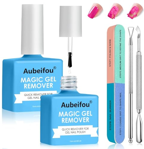 2x15ml Gel Nail Polish Remover,Rimozione smalto semipermanente professionale,Rimuove Semipermanente Unghie Gel,Solvente Per Smalto Per Unghie,Rimozione rapida in 3-5 minuti