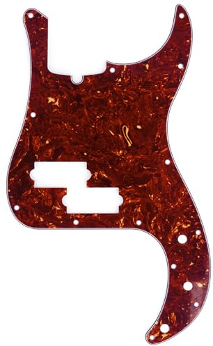 Musiclily Pro 13 Fori Stile Moderno Pickguard Battipenna Basso per American Precision Bass 4 Corde,4 strati Vintage Tortoise