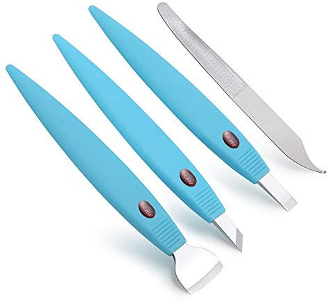BEZOX Pedicure Shavers Set - Professional Callus Shavers Foot Care Kit - Stainless Steel Corn Hard Skin Dead Skin Remover Tool (Blue)