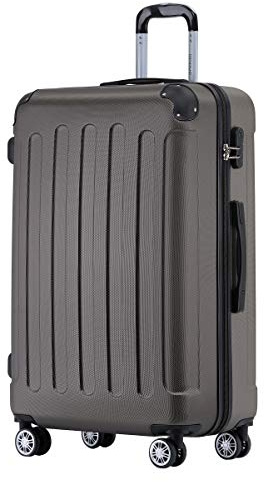 BEIBYE Zwillingsrollen Hardcase Reisekoffer Koffer Trolleys Hartschale in XL-L-M in 14 Farben (Coffee, Großer Koffer (76 cm))