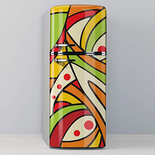 Vinilo Adhesivo Decorativo para Nevera, Especial Libre De Burbujas, Cuadro Diseño Moderno (70x200cm, Color 1)