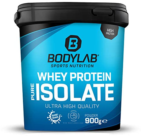 Whey Protein Isolate 900g Neutral Bodylab24, Eiweißpulver aus Whey Isolat, Whey Protein-Pulver kann den Muskelaufbau unterstützen, konzentriertes Iso-Whey-Protein frei von Aspartam