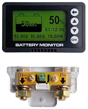Blugy Monitor Batterien mit Shunt 500A Alarme kompatibel Lithium AGM GEL