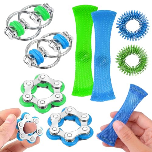 Jouet Anti Stress Fidget 8 Pièces, Spinner Doigts Jouet