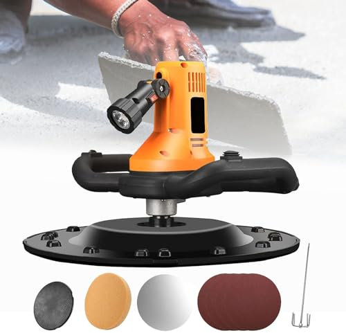 Oiyekntd Máquina de Suavizado de Pared, 2880W Mortero de hormigón de hormigón eléctrico Mortero eléctrico Máquina de Pulido de Suave de Pared con 6 Velocidad de Engranajes y Varilla de Mezcla