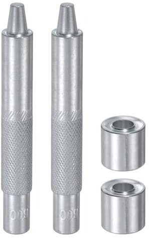 QUARKZMAN Ensemble de 2 Outils de Perforation d'Œillets en Acier 45# de 8 mm avec Base pour la Pose d'Œillets Dans les Tissus, Vêtements, Artisanat et Sacs
