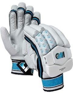 Gunn & Moore GM | Cricket Batting Gloves | Ben Stokes Diamond 404 | Sleek Back of Hand Shape | Calf Leather Palm | Adult Right Handed | 1 Pair | Approx 480 g per Pair