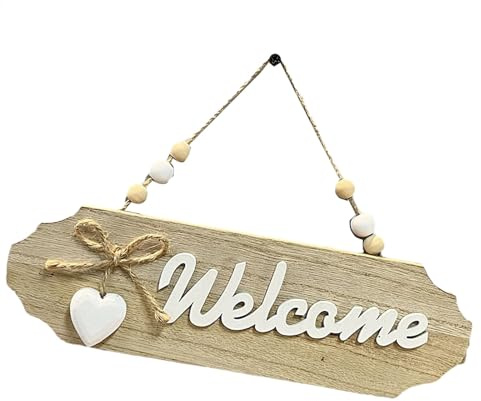Cartello di benvenuto per porta d'ingresso, elegante cartello di benvenuto in legno, decorazione per la casa, versatile lavagna di benvenuto per la casa, elegante decorazione da parete per ingresso e