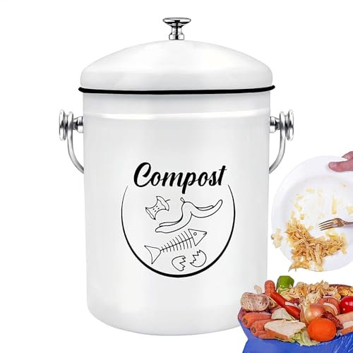 Contenitore per compost da cucina contenitore odore 5L - Secchio per compost da cucina | Frutta Vegeta in eccesso Cobras per rifiuti alimentari coperti al coperto per i vicini, fa