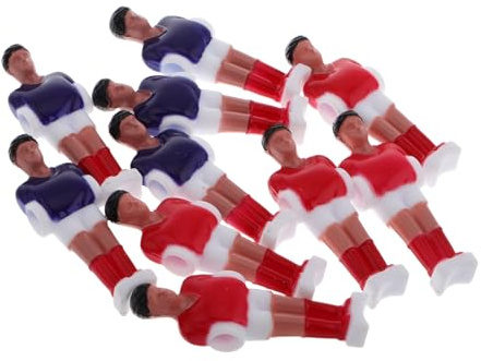 WOONEKY Set 10 Pezzi Mini Giocatori da Calcio Balilla in Resina Rosso per Tavolo Calcio Balilla Accessori Compatti e Portatili per Casa e Bar