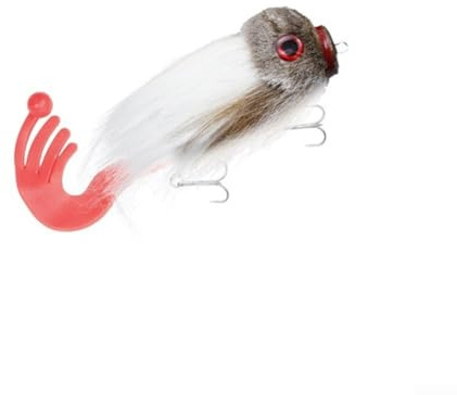 ARMYJY Mouse Swim Bait, Handmade Rosewood Fishing Lure Hard Bait Sinking Artificial Tackle For Bass Pike Musky Lake River Fishing 9cm 16g(White)