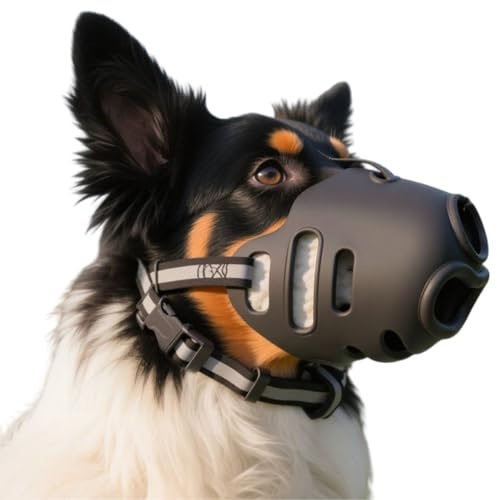 Maulkorb für Hunde Silikonmaterial, Atmungsaktive und verstellbare Hundemaulkorb, Geeignet für kleine, mittlere und große Rassen Größe S