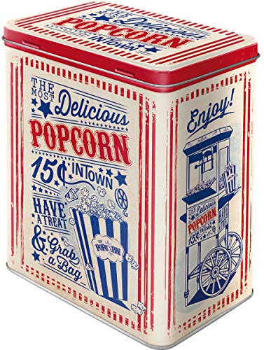 Nostalgic-Art 30144, USA, Popcorn, Vorratsdose L Contenitori per Alimenti, Plastic, Multicolore, 14 x 2 x 1