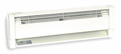 Dayton Hydronic Electric Baseboard Heater, Commercial, 208/240VAC, Amps AC 2.1/1.8, 1 Phase, BtuH 1706/1280