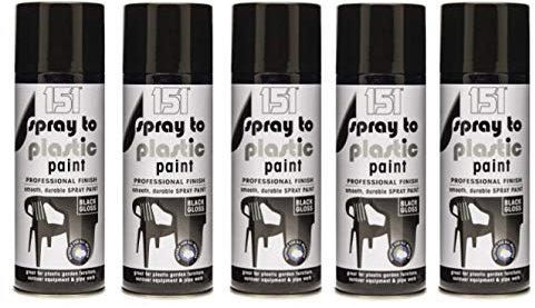 400ml Black Gloss Plastic Garden Furniture Pipes Household Spray Paint - Restores & Renews Plastic Surface (5)