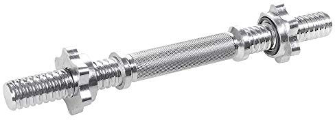 SPRINGOS Hantelstange Kurzhantelstange 36 cm – Verchromter Stahl, 28 mm Durchmesser, 80 kg Maximale Belastung, inkl. Sternverschlüsse