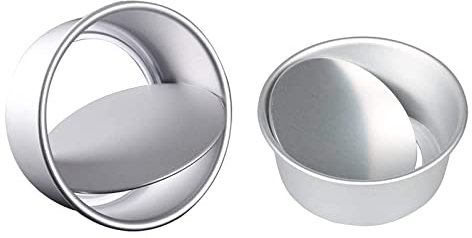 Tortiere Rotonde in Alluminio Set di Stampi per Torta Rotonda Tortiere Set Tortiera Rotonda Piccola in Alluminio per Matrimonio/Compleanno/Torta Natalizia 6 Pollici e 8 Pollici 2PCS Argento