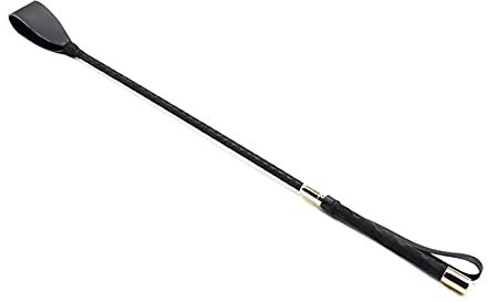 Fuwok Leather Riding Crop and Whip with Leather Keeper (Length-45cm)