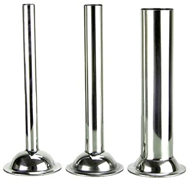 3 Stück Wurstfüllrohr für Fleischwolf, Edelstahl Stufferrohre 12mm 19mm 32mm Edelstahlmühle Stufferrohre mit Trichteraufsatz Wurstfüllwerkzeuge für Fleischwolf, Wurstpuffer Füllrohre Trichter