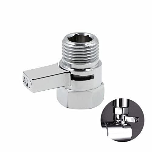 Valvola Deviatore Doccia Rubinetto Separatore – G1/2 pollici a sfera distributore d'acqua Shut-Off in rame, testa soffione, Cromo Interruttore Adattatore T per Lavandino della Cucina del Bagno