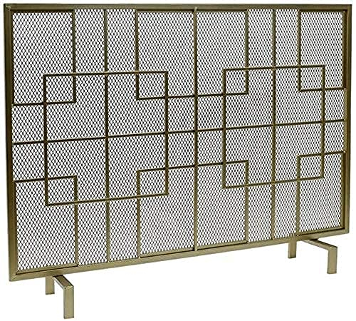 Funkenschutz, einteiliges Kamingitter, Kamintüren, schmiedeeisernes klassisches Kamingitter, Gitter, großer Flacher Schutz für Gasherde, Zubehör für den Innenbereich Decoration