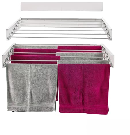 foxydry Hide Wandwäschetrockner für Wand und Balkon, Wäscheständer für Außen- und Innenbereich, klappbar, 101 x 50 x 11,5 cm (101 cm, Weiß (Limited Edition))