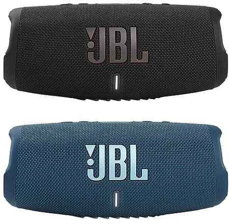 JBL Charge 5 - Altoparlante Bluetooth portatile impermeabile - Nero/Blu (coppia)