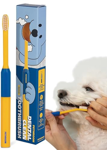 PETHROOM Pet Toothbrush | Dogs and Cats Teeth Brushing Cleaning Tooth Care | Soft Bristle Cleaning Toothbrush for Dog Puppy Cat, Removing Old Plaque and Tartar (Medium)