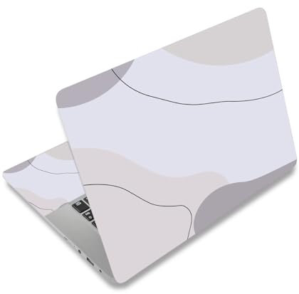 Laptop Decal Sticker Skin Cover, 11.6”12 13 13.3 14 15 15.4 15.6 inch Laptop Netbook Vinyl Skin Sticker Cover Art Notebook PC Reusable Protector (2 Wrist Pad Included), Art Modern Brown