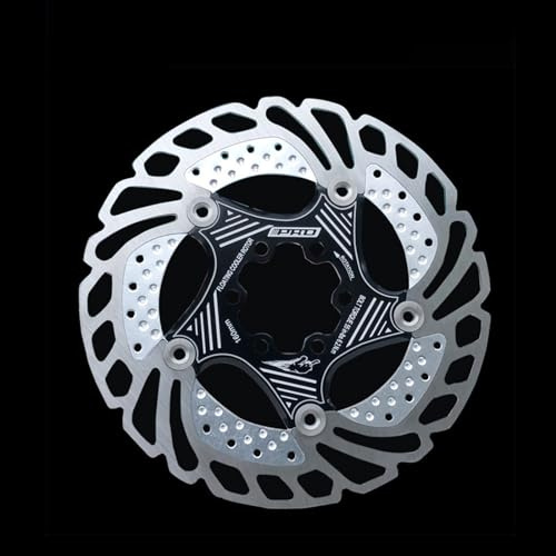 Meteorolite IIIPRO Balck/Red 140/160/180/203mm Floating Bike Disc Brake Rotor with 6 Bolts, MTB Stainless Steel Bicycle Disc Brake Rotors for Road Bike/Ebike/BMX