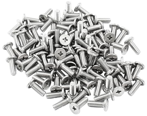 PHITUODA 100pcs M3 x 8mm Round Flat Head Machine Screws, 304 Stainless Steel Phillips Cross Drive Screw Hardware Fastener Bolts