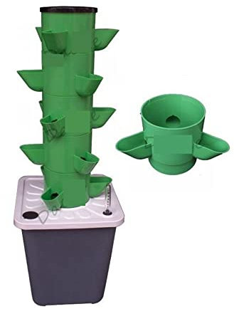 NSTVVEE Hydroponische Anbausets für den Garten ohne Erde, DIY-Pflanzsäule für den Balkon, PP-Besiedlungsbecher, Gemüse-Anbauturm (2)