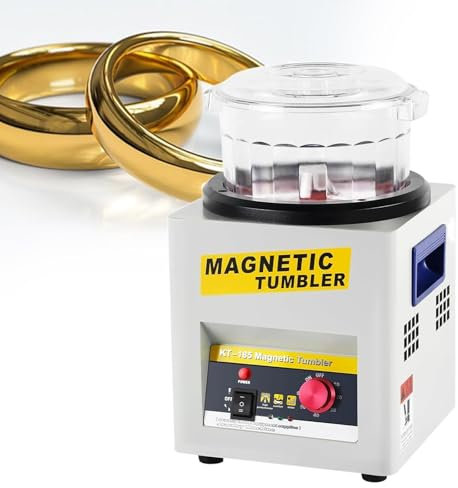 PASPRT Lucidatrice per Gioielli con Bicchiere Magnetico, lucidatrice Magnetica, finitrice per lucidatrice per Gioielli, capacità 2000 Giri/min, capacità 600 g, con direzione Regolabile