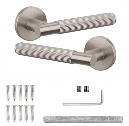Decoranddecor Hera Silver Aluminium Lever Handle Sets – Internal Door Hardware for Bedrooms and Bathrooms, Sleek Modern Design for Wooden Interiors in Homes and Contemporary Office Spaces