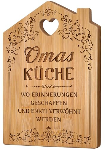 Giftasy Oma Geschenk - Graviertes Bambus Schneidebrett, Oma Geschenk Geburtstag, Beste Oma Geschenke, Geburtstagsgeschenk für Oma, Weihnachtsgeschenke für oma