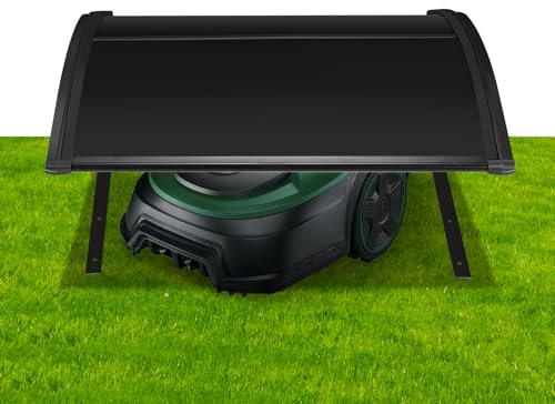 ISOISL Garage pour robot tondeuse, en plastique polypropylène, abri de pluie protégé contre les UV pour robot tondeuse, protection contre les intempéries, 106 x 87 x 50 cm, noir