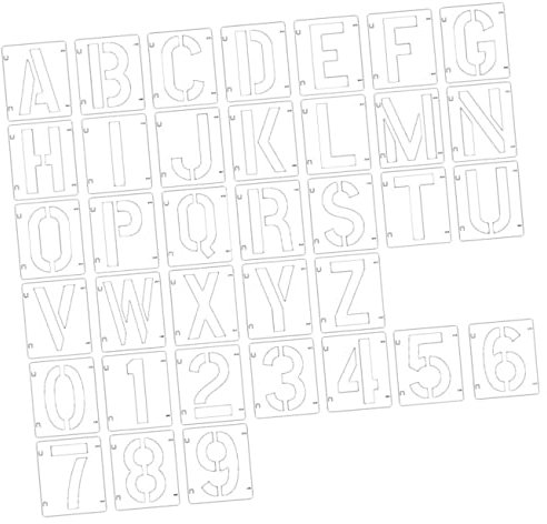 PHENOFICE Alphanumerische Vorlagen Aus Kunststoff Wiederverwendbare Buchstabenvorlagen Und Zahlenschablonen Für Kinder Bastelarbeiten Und Heimdekor