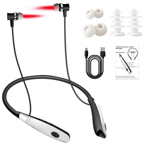 Tinnitus Infrarot OhrstöPsel, 2-in-1 Theralight Pods Therapie, Rotlicht Therapie, Tinnitus Gerät, Rotlichttherapiegerät für Nase Ohren, Rotlicht Tinniplug Kopfhörer Gegen Tinnitus