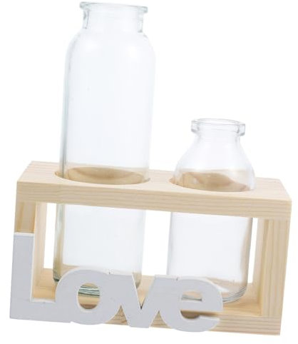 Happyyami 1satz Hydroponisches Glasvase Holzständer Dekorativer Tischblumenhalter Für Pflanzen Im Skandinavischen Stil Für Wohnräume Und Besondere Anlässe